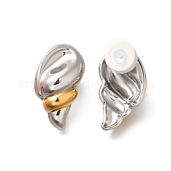 Zweifarbige Ohrstecker aus 304 Edelstahl&nbsp;LS-EJEW-G422-04GP-03