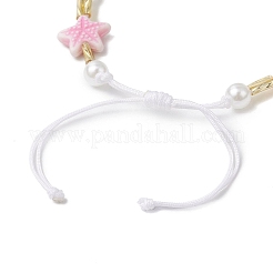 2 pz 2 colori perline di plastica braccialetti di perline intrecciate&nbsp;BJEW-JB11784