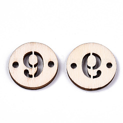 Connecteurs de maillons en bois de peuplier naturel non fini&nbsp;WOOD-S045-138A-9