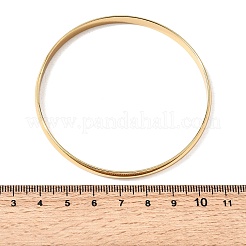 Pulseras lisas de acero inoxidable 304 para mujeres y hombres.&nbsp;BJEW-Z167-01G-02