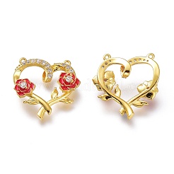 Valentinstag Thema Messing Micro Pave klare Zirkonia Anhänger&nbsp;KK-J278-02G