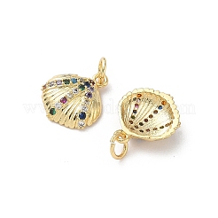 Breloques en laiton avec zircone cubique de micro pave&nbsp;KK-D502-26G-G