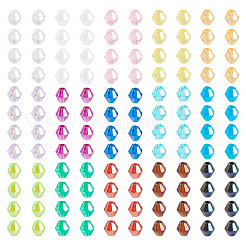 2250 Stück 15 Farben Doppelkegel ab Farbe plattierte umweltfreundliche transparente Acrylperlen&nbsp;TACR-TA0001-51