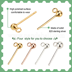 4 paio di 4 orecchini a bottone in stile 925 in argento sterling&nbsp;STER-PH0001-07