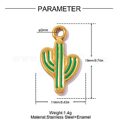 Pendentifs en acier inoxydable 304 émaillés&nbsp;STAS-OY018-28G-1