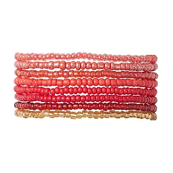 8 pz braccialetti elastici con perline di vetro per donna&nbsp;BJEW-MZ00268