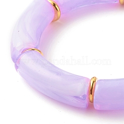 Bracciali elastici con perline in tubo acrilico&nbsp;BJEW-JB07774-03