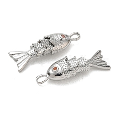 Pendentifs en laiton sertis de micro-pavés de zircon cubiques orange-rouge&nbsp;KK-A269-01A-P