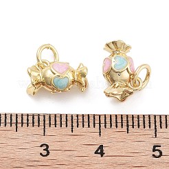 Emaille-Anhänger mit Zahnstangenbeschichtung aus Messing&nbsp;KK-G512-19D-G