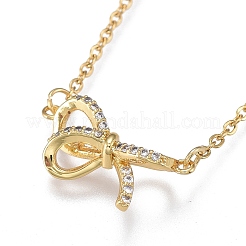 Colliers à pendentif en zircone cubique transparent micro pavé en laiton&nbsp;NJEW-R256-04