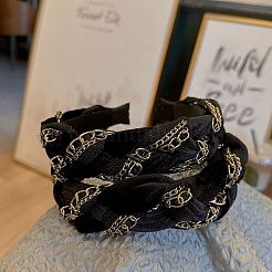 Élastiques à cheveux en chaîne gourmette en tissu&nbsp;PW-WGD3A62-01