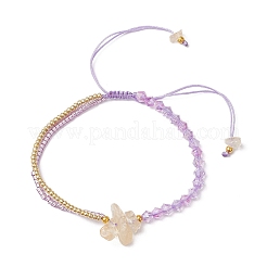 Braccialetti di perline intrecciate in vetro bicono sfaccettato con perline di vetro rotonde&nbsp;BJEW-MZ00164-06