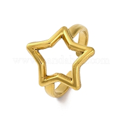 Bagues de manchette ouvertes en acier inoxydable 304 en forme d'étoile creuse pour femmes&nbsp;RJEW-K258-07G