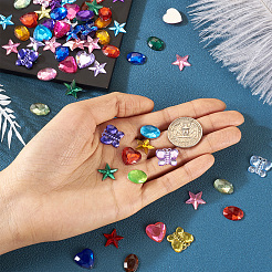 Cabochon di strass acrilici placcati con retro piatto e retro piatto&nbsp;MACR-TA0001-62B