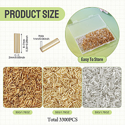 3300 Stück 3 Farben plattierte Glasperlen&nbsp;SEED-TA0001-56