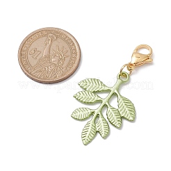 Décorations de pendentif de feuille d'alliage de peinture&nbsp;HJEW-JM01873
