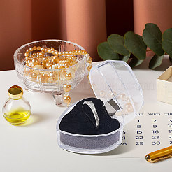 Herzförmige Ringboxen aus Kunststoff&nbsp;LS-CON-WH0084-83A