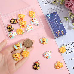 20 pendentif en résine opaque à 5 styles sur le thème des abeilles&nbsp;RESI-SC0003-48