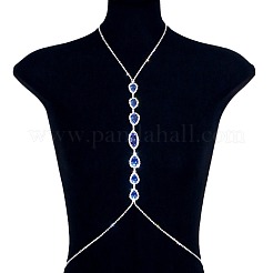 Chaînes de poitrine sexy en laiton avec strass et saphir en forme de larme pour fête&nbsp;FS-WG9F20F-02