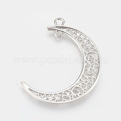 Tibetischen Stil Legierung hohlen Mond Verbinder&nbsp;TIBEP-5312-P-FF