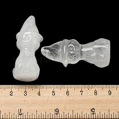 Aus natürlichem Quarzkristall geschnitzte Heilkatze mit Hexenhutfiguren&nbsp;DJEW-D012-07K