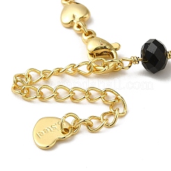 Pulseras de cadena de eslabones de corazón de latón&nbsp;BJEW-L685-06KCG