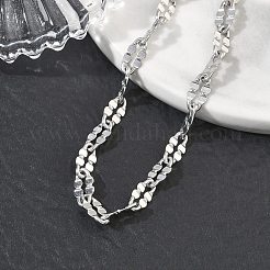 Bracciali da donna con catene a maglie in acciaio inossidabile 304&nbsp;BJEW-D466-08C-P