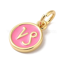 Encantos de esmalte de latón chapado en oro real de 18k&nbsp;KK-L216-001G-G04