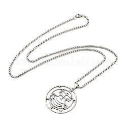 Collares colgantes de acero inoxidable 201 que no se deslustran&nbsp;LS-NJEW-H030-01P
