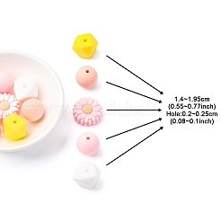 5 styles de perles en silicone écologiques de qualité alimentaire&nbsp;SIL-FS0001-23