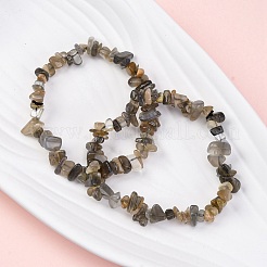 Pulseras elásticas con cuentas de piedra lunar natural para mujeres y hombres&nbsp;BJEW-L038-01D