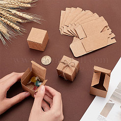 Boîtes à bijoux en papier kraft pliantes carrées&nbsp;CON-WH0089-47B