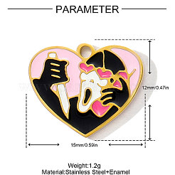 Pendentifs en acier inoxydable 304 émaillés&nbsp;STAS-OY001-83G