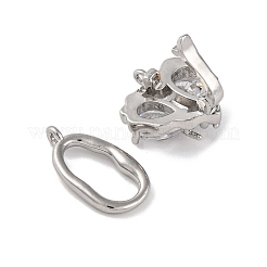Messing Micro Pave klare Zirkonia Falte über Verschlüsse&nbsp;KK-U042-07P