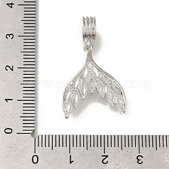 Ciondoli pendenti europei in ottone placcato a cremagliera con pavé di zirconi cubici trasparenti&nbsp;KK-H485-30P
