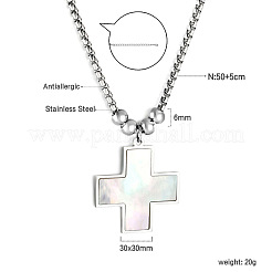 Colliers avec pendentif croix religieuse en acier inoxydable 304&nbsp;WG48ADF-01