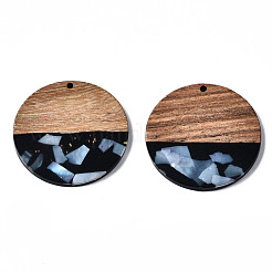 Colgantes de resina opaca y madera de nogal&nbsp;RESI-T035-24-B01