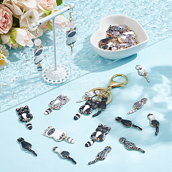 32pcs 8 styles de pendentifs en émail en alliage&nbsp;FIND-WR0012-14