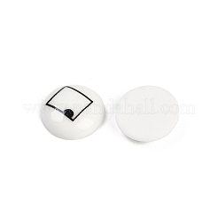 Weiße und schwarze flache runde Cartoon-Harz-Cabochons&nbsp;LS-CRES-Q009-01A