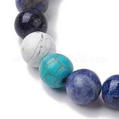 Bracelets extensibles en perles rondes de lapis-lazuli et howlite naturelles de 8.5 mm&nbsp;BJEW-JB10944-05