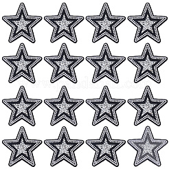 14 pieza de parches de tela con rhinestone de resina de estrella para planchar y coser&nbsp;DIY-CY0003-88