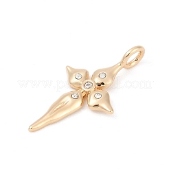 Pendentifs en zircone cubique clair en laiton&nbsp;KK-Q096-07A-G