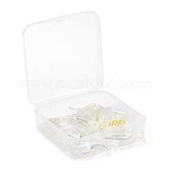 50pcs 10 pendentifs en verre peints à la bombe transparents de style&nbsp;GLAA-FS0001-07