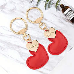 2 portachiavi minimalista in pelle a forma di cuore&nbsp;KEYC-CL0001-60