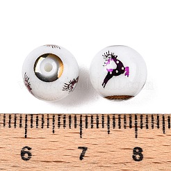 Perles de verre opaque de Noël&nbsp;LS-EGLA-R113-03G