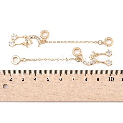 Gestellbeschichtung Mond & Stern Messing klare Zirkonia europäische Sicherheitsketten&nbsp;LS-KK-F879-24G