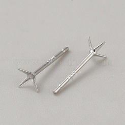 Ohrstecker-Beschläge aus rhombiertem 925 Sterlingsilber&nbsp;STER-WH0009-15A-P