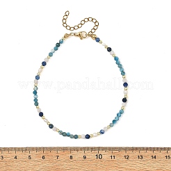 Bracelets de cheville en pierre de lune arc-en-ciel naturelle&nbsp;AJEW-AN00855-04