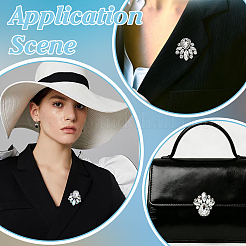 Accessori decorativi da cucire con ricami di strass in vetro&nbsp;PATC-WH0021-070B