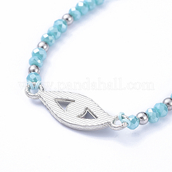 Pulseras de cuentas trenzadas de hilo de nylon ajustable&nbsp;BJEW-JB05157-03